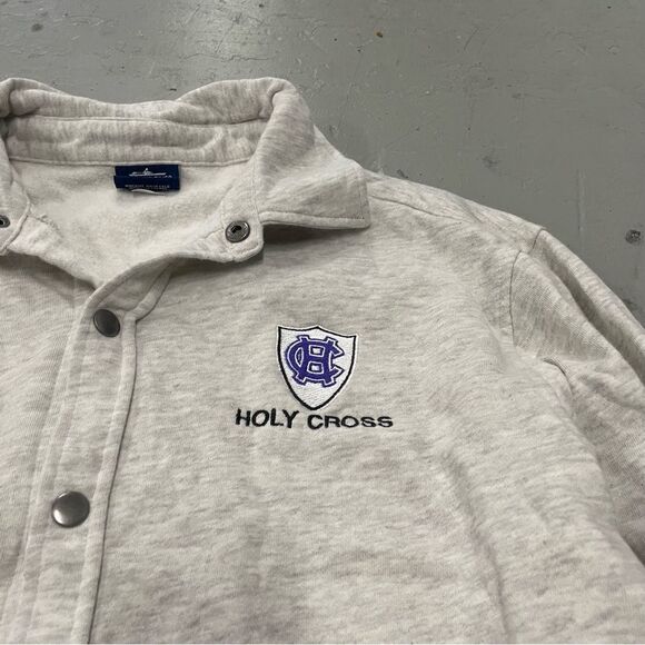 Charles River Apparel Holy Cross Gray Snap Down Sweater Size Medium - Picture 4 of 4